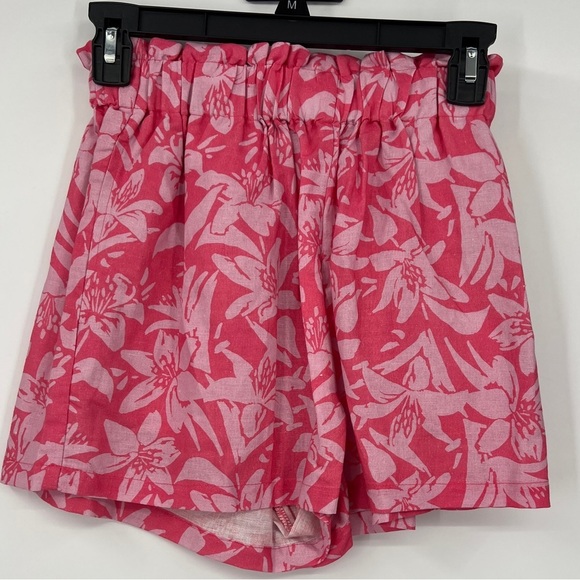 Charlie Holiday Women's Madonna Linen-Cotton Floral Print Shorts Set in Pink Nwt - Picture 4 of 7